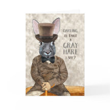 Marido Funny Cumpleaños Hipster Rabbit Gray Hare