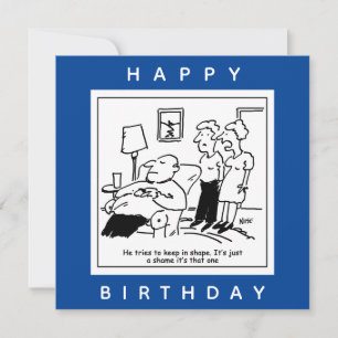 Tarjeta Marido le gusta mantenerse en forma Cartoon