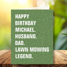 Tarjeta Marido Nombre de Papá Césped Hervidor Leyenda Dive