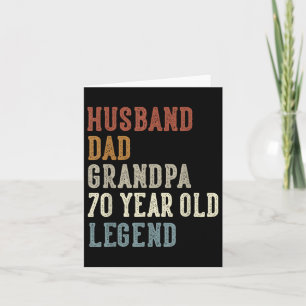 Tarjeta Marido papá abuelo de 70 años de edad Leyenda 70 c