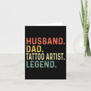 Tarjeta Marido papá artista del tatuaje Leyenda divertida