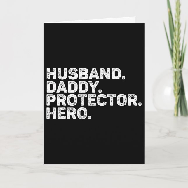 Tarjeta Marido Papá Protector Héroe Divertido Papá Padre V (Anverso)