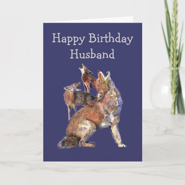 Tarjeta Marido Wild Thing Birthday Fun Coyotes Animales (Anverso)