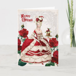 Tarjeta Marie Antoinette Christmas Card Cake red roses