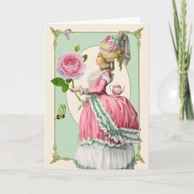 Tarjeta Marie Antoinette con Rosa (Anverso)
