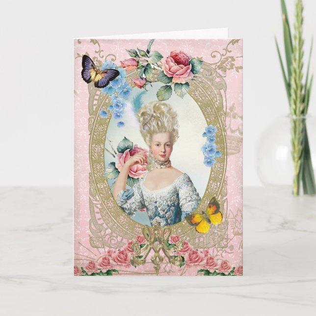 Tarjeta Marie Antoinette  Greeting Card Rose of Versailles (Anverso)