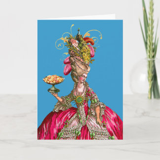 Tarjeta Marie Antoinette y Peacock