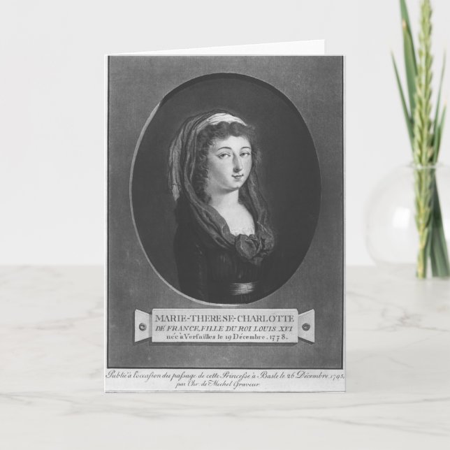 Tarjeta Marie-Teresa-Charlotte de Francia, edad 17 (Anverso)