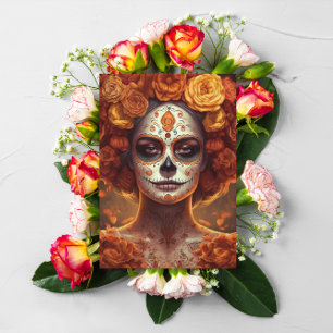 Tarjeta Marigold Catrina Día de los Muertos