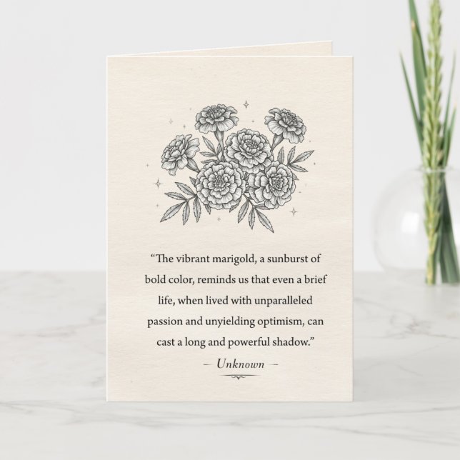 Tarjeta Marigold de Octubre (Anverso)