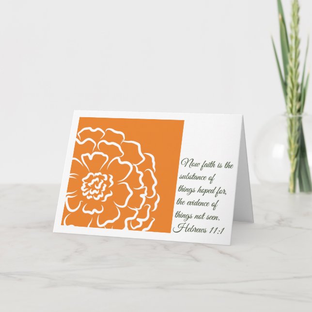Tarjeta Marigold Hebrews 11:1 Faith Bible Verse Note (Anverso)