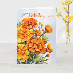 Tarjeta Marigolds para el cumpleaños de la temporada de ot