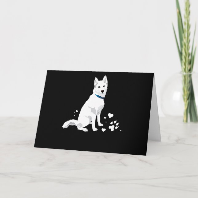 Tarjeta Marihuana Siberiana Blanca Cute - Perro de nieve b (Anverso)