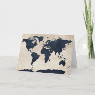 Tarjeta Marina de guerra apenada mapa del mundo