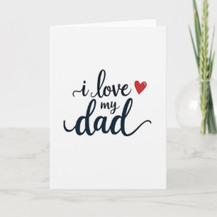 Tarjeta Marina Escritura Cursiva Amo a Mi Papá