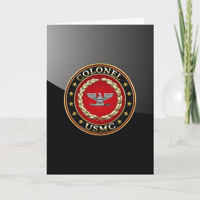 Tarjeta Marines Estadounidenses: Coronel (USMC Col) [3D] (Anverso)