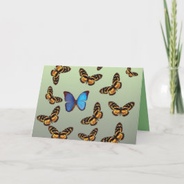 Tarjeta Mariposa Azul Fibromialgia Pensando en ti