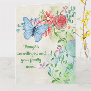 Tarjeta Mariposa azul y flores editables