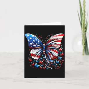 Tarjeta Mariposa bandera de EE. UU. Lindo 4 de julio diver