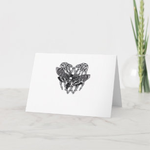 Tarjeta Mariposa Cabeza de Muerte Clásico Estilo Corazón M