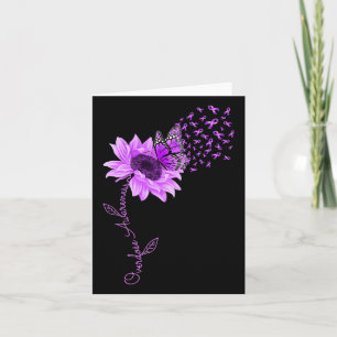 Tarjeta Mariposa Cinta púrpura Sobredosis de girasol Aware