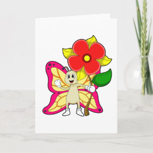 Tarjeta Mariposa con Flor