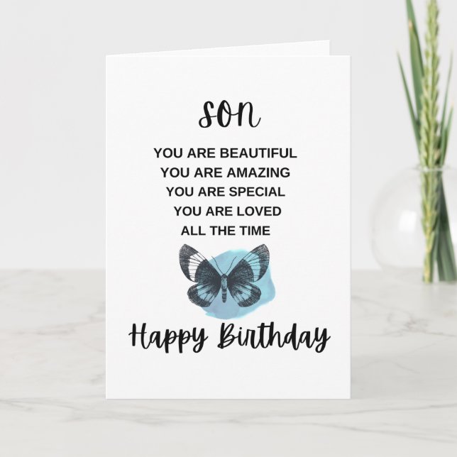 Tarjeta Mariposa Cuta Con Mensaje De Cumpleaños Para Mi Hi (Anverso)