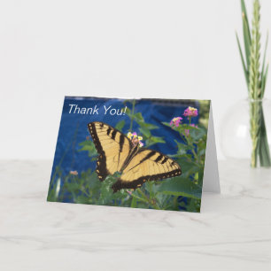 Tarjeta Mariposa de cola cruda amarilla y negra en Gracias