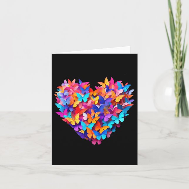 Tarjeta Mariposa de corazón_ Moda con un toque mágico  (Anverso)