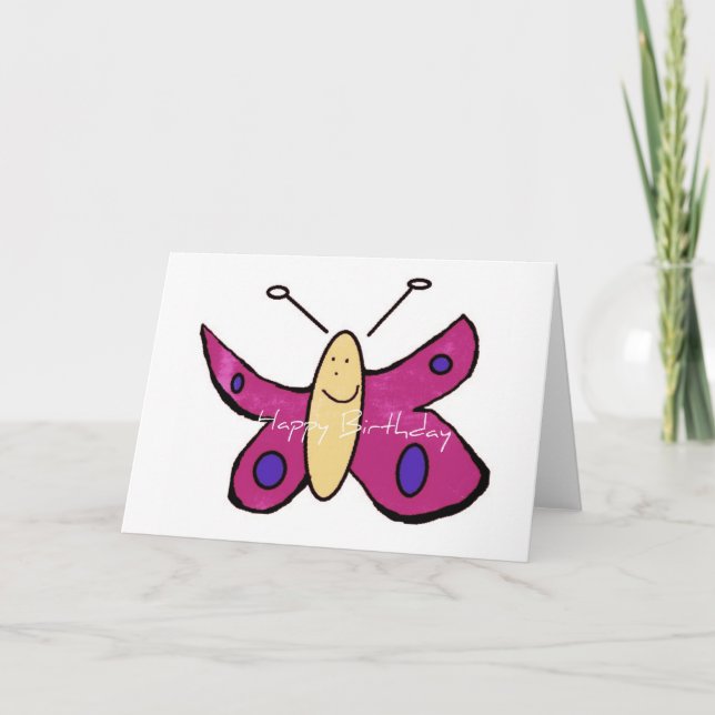 Tarjeta Mariposa de cumpleaños (Anverso)