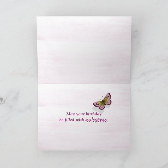 Tarjeta Mariposa de cumpleaños 99 en flor de cono (Interior)