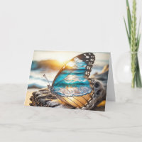 Mariposa de cumpleaños con alas oceánicas