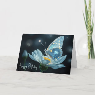 Tarjeta Mariposa De Cumpleaños En Una Monflor