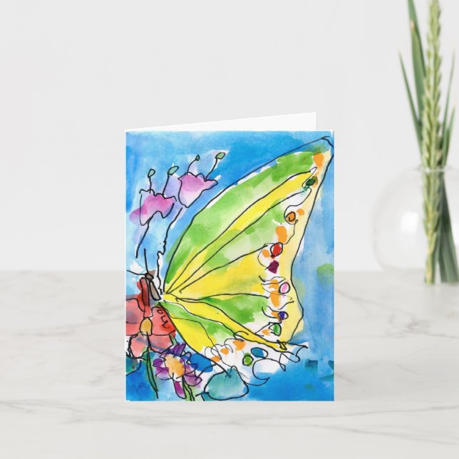 Tarjeta Mariposa de Jeffrey Shutt, edad 6 (Anverso)