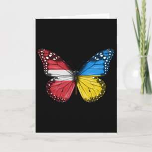 Tarjeta Mariposa de la bandera letona ucraniana Letonia Uc