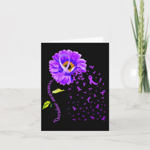 Tarjeta Mariposa de Margarita Cinta Morada Conciencia de S