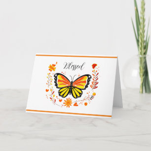Tarjeta mariposa de otoño personalizada