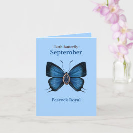 Tarjeta Mariposa de Piedra Preciosa de Nacimiento de Septi