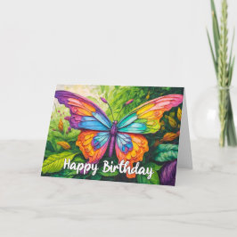 Tarjeta Mariposa de primavera imaginativa Feliz cumpleaños