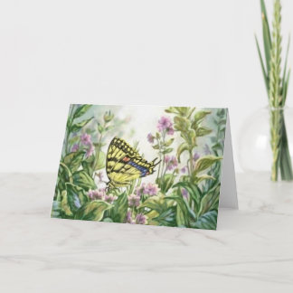 Tarjeta Mariposa de Swallowtail en la pintura de las