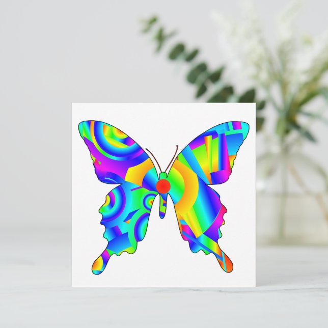 Tarjeta Mariposa de verano (Anverso de pie)