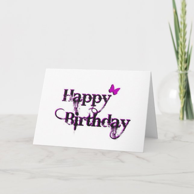 Tarjeta Mariposa del feliz cumpleaños (Anverso)