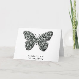 Tarjeta Mariposa Elegante De Color Negro Y Blanco