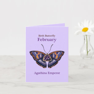 Tarjeta Mariposa Emperador Agathina Púrpura de Febrero Art