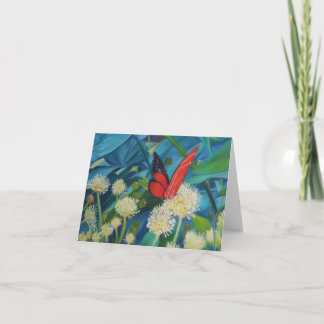 Tarjeta Mariposa en flores