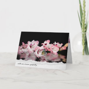Tarjeta mariposa en gladiolo rosa para simpatía