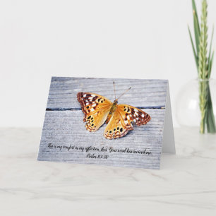 Tarjeta Mariposa en la Biblia de Madera Weathered Verse Ca