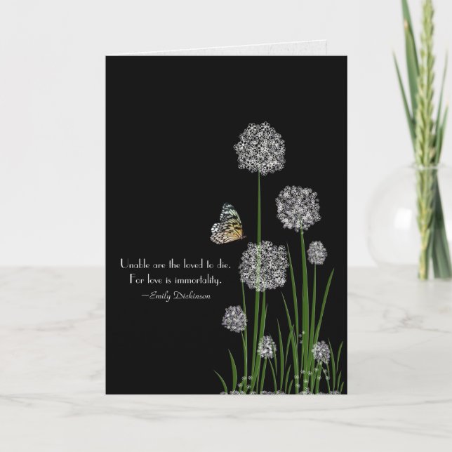 Tarjeta Mariposa en la compasión por la flor de Puff (Anverso)