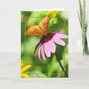 Tarjeta Mariposa En La Conflor Púrpura