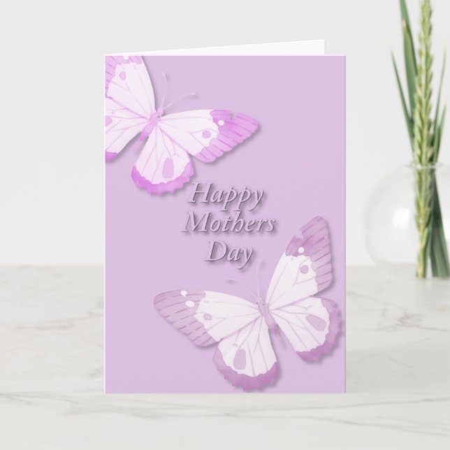 Tarjeta Mariposa en rosa con rosa (Anverso)